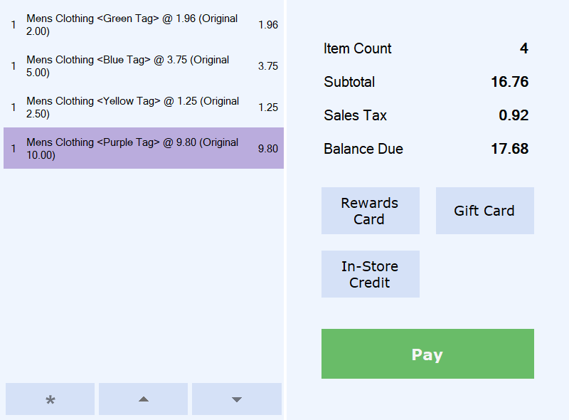 Kiosk Mode — welcome screen and self-checkout transaction view.